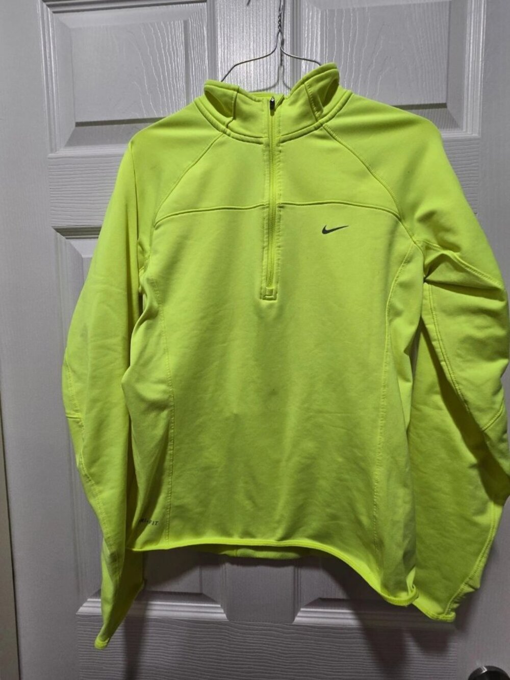 Nike Dri Fit Womens 3/4 Zip Jacket Medium Running Hiking Track *FLAW*
